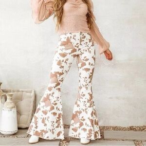 Cow print bell bottoms